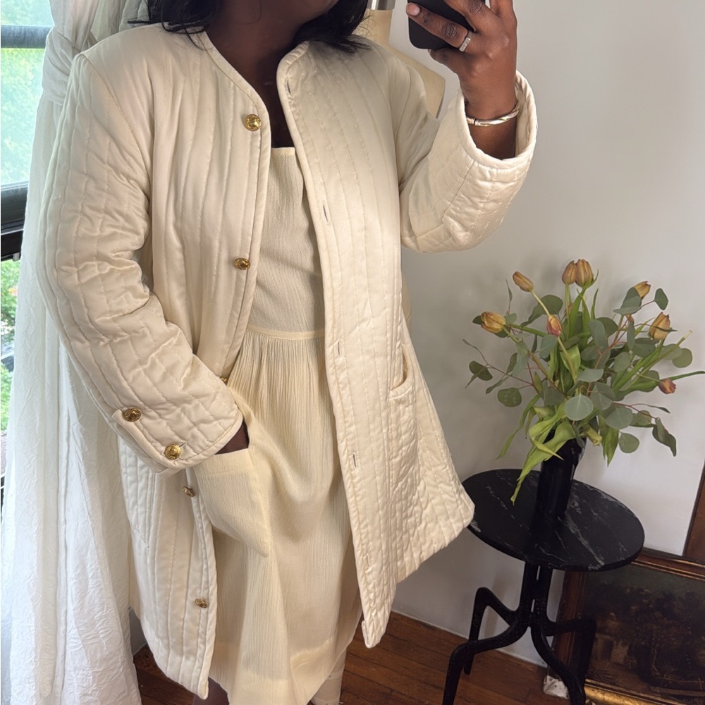 Cream cotton sleeveless dress - Picture 5 of 10